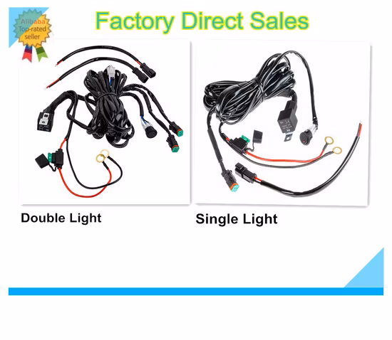 Lampe de travail LED universelle, lampe de conduite, Kit de voiture, faisceau de câbles